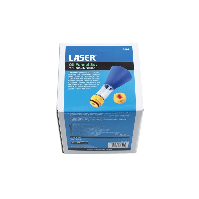 Laser 8302 Oil Funnel Set - for Renault, Nissan, beige|blue|yellow|orange|silver