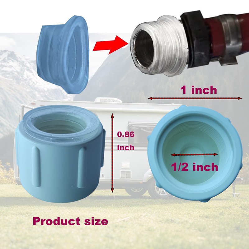 2PCS Upgrade RV Low Point Drain Cap and Seals Compatible