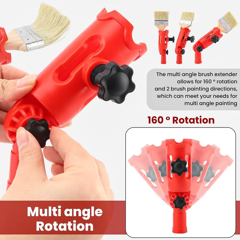 Multi-Angle Paint Brush Extender with Paint Brush, Extension Pole Attachments
