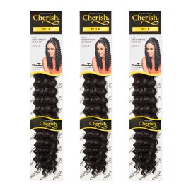 Cherish/Deep Twist Bulk 22'' / Crochet Hair Braids/Colour - 1B / Pack of 3