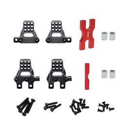 GTHELE - Soporte de amortiguador de múltiples orificios de aluminio para TRX4M Defender 1/18 RC Crawler Upgrades (rojo)