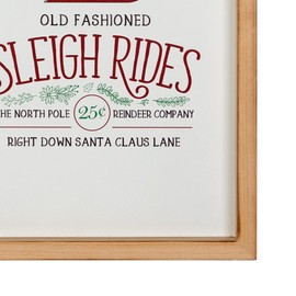 Stratton Home Decor Christmas Sleigh Rides Metal and Wood Wall Art Framed Christmas Wall Decor for Seasonal Flair Cheerful Large Christmas Wall Art Piece with a White Background 14”x 1”x 11”