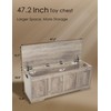 DINZI LVJ Storage Chest, 47.2”Wooden Storage Box with 2 Safety