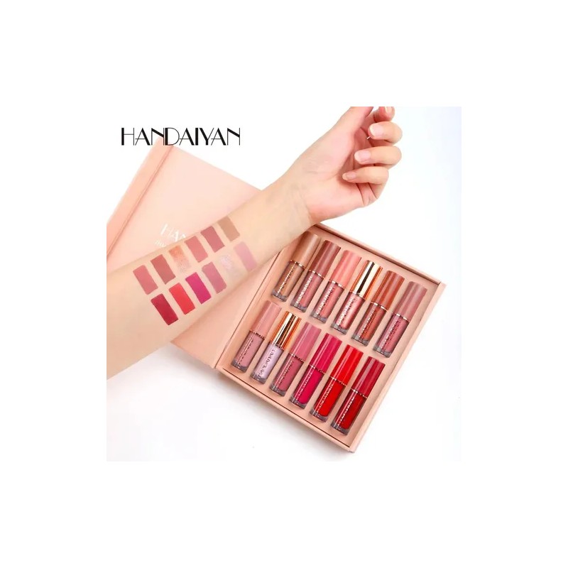 Set 12 Labiales Mate Larga Duración