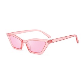 PINKLADY Slim Small Skinny Cat Eye Classic Retro Trendy Women Ladies Sunglasses (Pink)