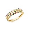 Carissima Gold 9ct Yellow Gold Diamond Ring with Multicolour Cubic