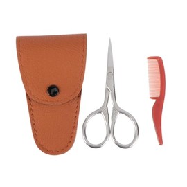 Beard Scissors Set Case 2pc Mini Mustache Scissors Stainless Trimming Shears for Barber Shops Home Use