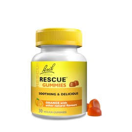 Rescue Day Gummies (30 Pack), Supports Normal Mental Performance, Orange Flavour, Flower Essences, Alcohol Free Vegan Gummies, Pack of 30