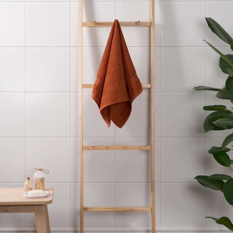 Brentfords 100% Cotton Hand Towels Burnt Orange, Super Soft Feel