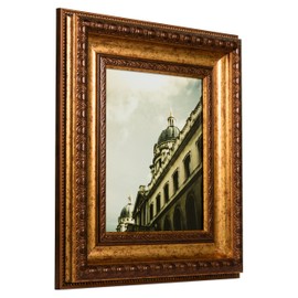Craig Frames 16x20 Picture Frame – Aged Gold Arqadia Gothic Style 7372, 3 Inch Polystyrene Moulding, Acrylic Front, Backing, Wall Kit – Ornate Wall Display
