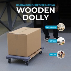 SIMPLI-MAGIC 79545 30 in. x 18 in. Hardwood Furniture Moving Wooden Dolly Swivel Casters Mover Dollies 1,320 lbs. Capacity, Two Pack