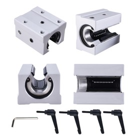 CNCYEAH SBR16UU 16 mm Linear Bearing Slide Block Open Linear Bearing Pillow Block Aluminium Linear Ball Bearing Slide Block with 4 Handles and 1 Wrench for SBR16 Linear Rail Pack of 4