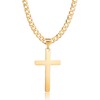 HSWYFCJY Kreuz kette Herren Kreuzkette Gold Edelstahl umgekehrtem Anhänger mit