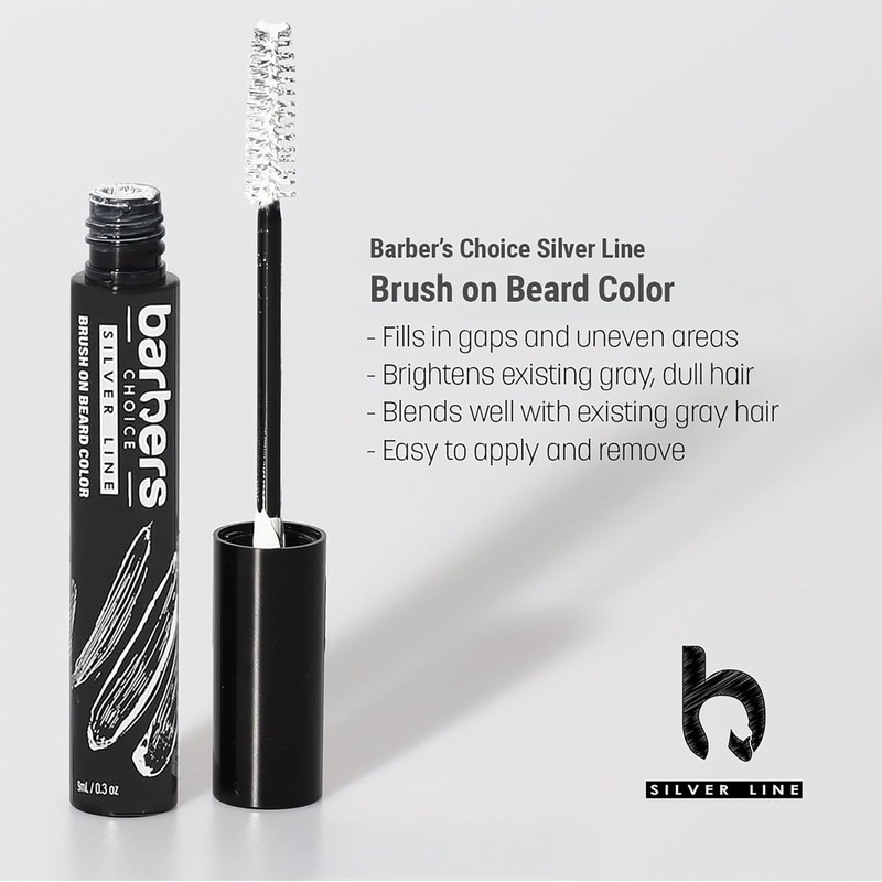 Barbers Choice Silver Line, Facial Hair Brush on Temporary Color