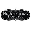 Designer NO SOLICITING Thank You Sign - Black Medium