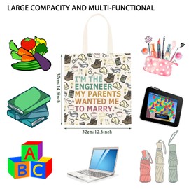 TSOTMO Female Engineer Gift I'm The Engineer My Parents Wanted Me To Marry Tote Bag Engineering Gifts for Sister (Engineer My tote CA)