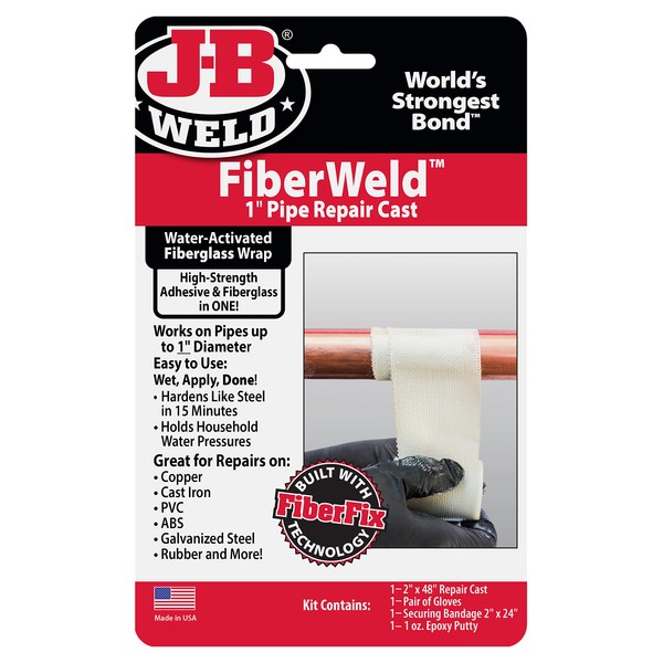 FiberWeld Pipe Repair Cast 2x48 Inch – High Strength Adhesive Fiberglass Wrap – White