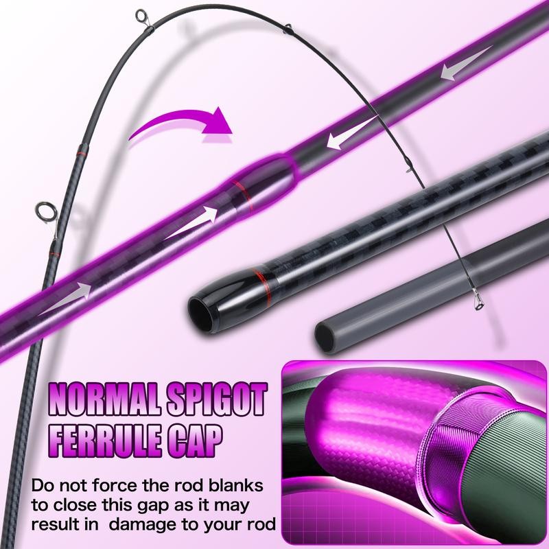 Sougayilang fishing Rods,IM7 Spinning Rod & Casting Rod, 2 Pc