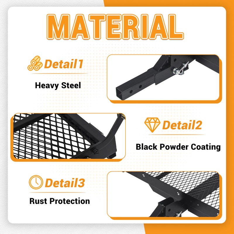 HECASA Hitch Mount Cargo Scooter Carrier Rack w/Foldable Ramp 3"