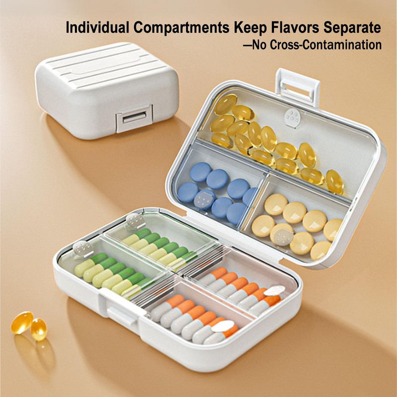 Travel Pill Case Container Medication Daily Organizer with Labels,Travel Box