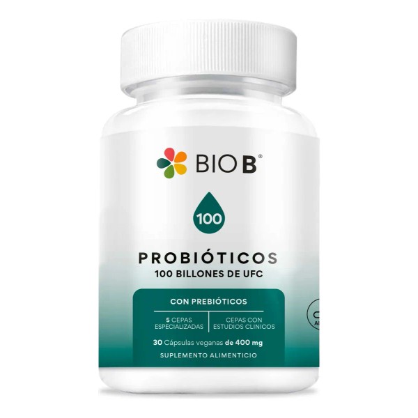 BIO B ǀ Probióticos con 100 Billones UFC + Prebióticos