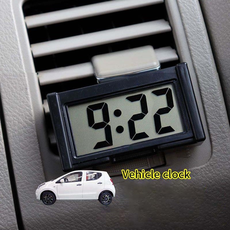 Shudyear 3PCS Small Digital Clock Mini Car Clock Mount Watch