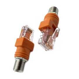 2 Pieces F Female to RJ45 Plug, RF Coaxial Hollow Coupler Adapter RJ45 Male to F Female RF to RJ45 Converter Adapter Straight Plug RJ45 to RF Connector Converter