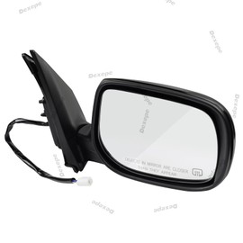 Dexepe Passenger Side Mirror Assembly Compatible with Toyota Corolla 2009-2013 Heated Power Adjustable Glass Replace 8790802B01, 8791012D60, TO1321247, TO1321261, 128-50262AR Black (5Pin Right)