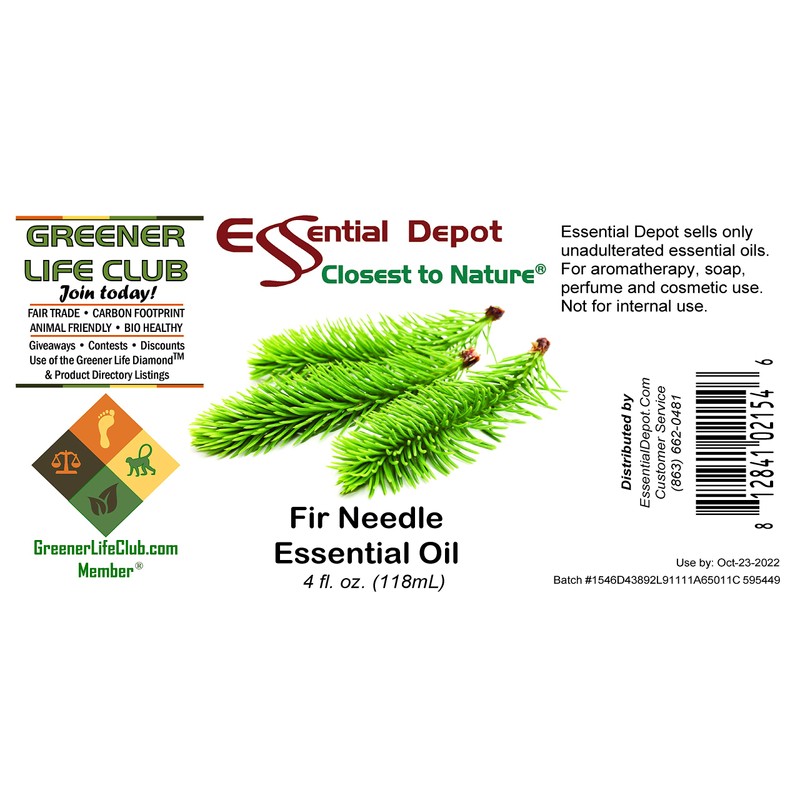 Essential Depot Fir Needle Essential Oil - GC/MS Tested -