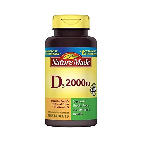 Nature Made Vitamin D3 2000 IU, Tablets - 100 ea