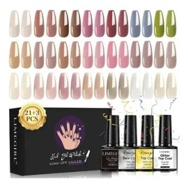 24 Pcs Gel Nail Polish Kit Glittering Nailkit For Gift                                                                                                