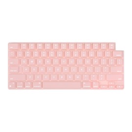 MOSISO Silicone Raised Keyboard Cover for Long Nails, Keyboard Cover with Cleaning Brush, Compatible with MacBook Air 15 M3 A3114 M2 A2941/Air 13.6/Pro 14/16 M4 M3 M2 M1, Pink