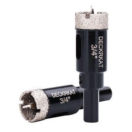 3/4 Inch Diamond Hole-Saw Bits with Pilot Drill Bit - 2pc 3/4" Diamond Tipped Tile Hole Saws with Guiding Bit Accurate Drilling for Porcelain Tile Ceramic Pottery Granite Stone Glass Bottles 20mm