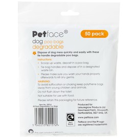 Petface No Mess Tie-Handle Degradable Dog Poop Bags, Pack of 50 Black