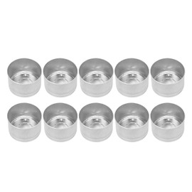 AUNMAS 50Pcs Aluminum Tea Light Candle Base Holders, Round Simple Empty Tealight Cups Case Containers DIY for Making Candles, Romantic Lover Valentine's Day, Silver 1.4 Inch