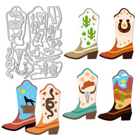 BENECREAT - Troqueles de corte para botas de vaquero, plantilla de acero al carbono, plantillas de metal en relieve para hacer tarjetas de papel, decoración de bricolaje, álbumes de recortes,