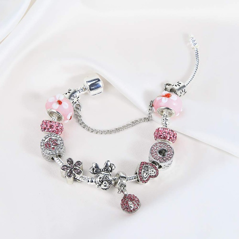 Mouse Charm Bracelet Girl Jewelry Gift for Daughter and Granddaughter