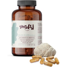 UNRULED - Melena de Leon | Extracto Puro de Hongo Melena de León en Cápsulas | Lions Mane Mushroom | 60 Cápsulas Veganas Suficientes para 1 Mes | 30 Porciones de 1000mg | Hongo Adaptogeno Considerado Nootropico 100% Natural