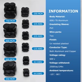 MAKERELE 1-Pack Insulated Multi-Tap Connectors, 1/0-14AWG Wide Polaris connectors 1 Port Insulated Wire Connectors with Oxide Inhibitor, Perfect for Challenging Electrical Splicing Tasks