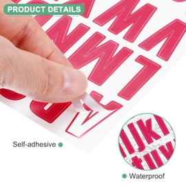 M METERXITY 6 Sheets Letter Stickers, 1 Inch Vinyl Mailbox Alphabet Stickers Alphabet Stickers for Craft Card, Vinyl Stickers [486 Pieces, Rose Red]