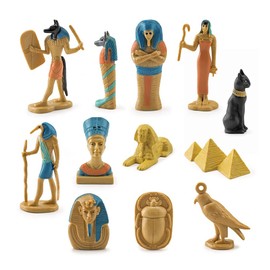 Laroal 12 Simulation Egyptian Statues Set – Realistic Egyptian Figurines with Pyramid and Mummy Designs, Ideal for Birthday Gifts, Party Decorations, Ancient Egypt Themed Plaything
