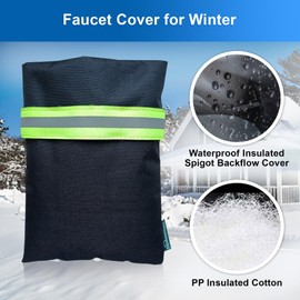 The Original Pipe Insulation Cover (5˚F) Winter Pipe Insulation (UV-Coated),Pump Cover, Sprinkler Irrigation Valve Cover, Backflow Preventer Freeze Protection (Faucet Covers (Cotton)) - 1 Pair