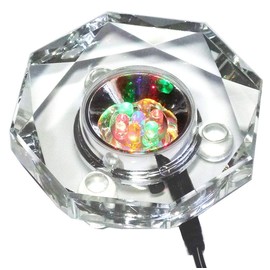 Amlong Crystal 7 LED Colored Lights Illuminated Octagon Crystal Display Stand