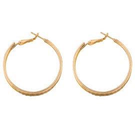 Alilang 14K Gold Plated Round Clip-top Hoop Earrings with 925 Sterling Silver Post for Women