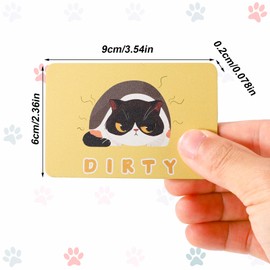 Gosknor 2pcs Magnetic Dishwasher Clean Dirty Signs Cat, Double-Sided Reversible Pet Kitchen Accessories Clean and Dirty Sign for Dishwasher Fridge Laundry Room