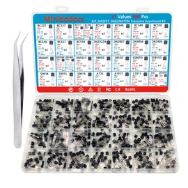 Minidodoca 31 Kinds 580pcs Assorted Type General Purpose TO92 Transistors PNP NPN Bipolar Power Transistor Assortment Kit 2n7000 Mosfet,BC517 Darlington,A42 High Voltage Transistors 2n2222A 2n3904
