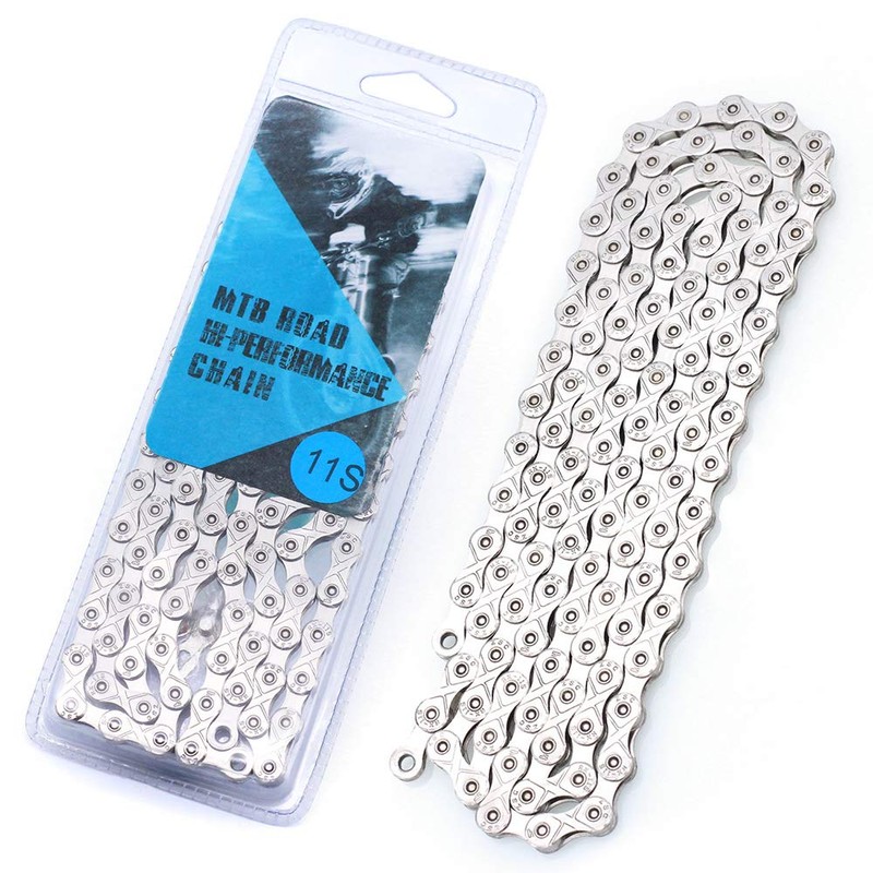 VOANZO Bicycle Chain, Electroplated Silver Rust-proof Mountain Road Bike Chain,