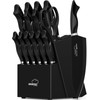 Knife Set, 15 Pieces Kitchen Knife Set with Built in