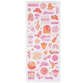 Stickabilities Retro Pink Cowgirl Stickers for Journaling, Scrapbooking, Cardmaking, Arts & Crafts - 58 Pieces, 123356