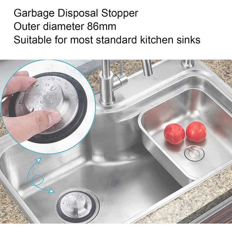 3Pcs Kitchen Sink Plug Stopper, Universal Drain Stopper, Stainless Steel